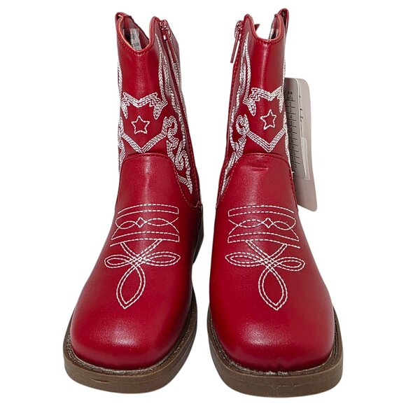 Pawz Cowboy Western Boots Little & Big Boys Zipper Closure Embroidered Detail - Picture 5 of 13